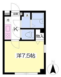 リヴザボネ小杉 1Kの間取図画像