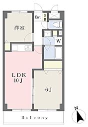 八雲マンション 2LDKの間取図画像