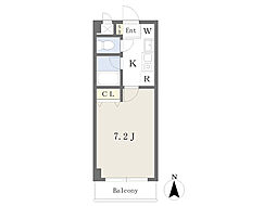 レストプレイス 3階1Kの間取り