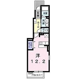 京王相模原線 多摩境駅 徒歩7分の賃貸アパート 1階ワンルームの間取り