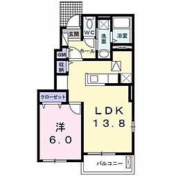 エトワール 1LDKの間取図画像