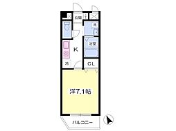 アクセスタウン 1Kの間取図画像