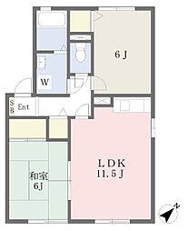 パークサイドコート 2LDKの間取図画像