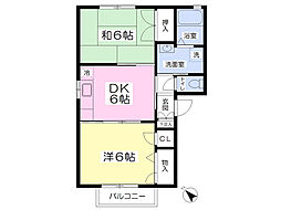 ジュネス弥栄 2DKの間取図画像