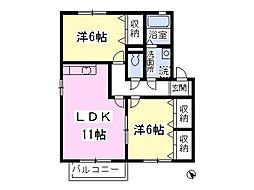 ガーデンハウスA 2LDKの間取図画像