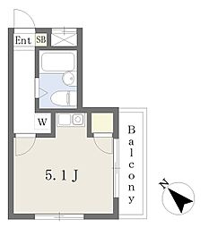 プチメゾンミカド1 ワンルームの間取図画像