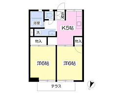 エクレール小峰 2Kの間取図画像