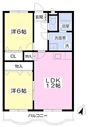 ウィンドワード 2LDKの間取図画像