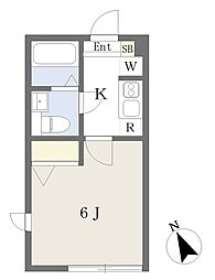 相鉄本線 海老名駅 徒歩13分の賃貸アパート 1階1Kの間取り