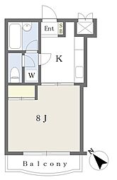 第二林マンション 1階1Kの間取り