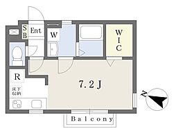 ヴィラベッラ 1階ワンルームの間取り