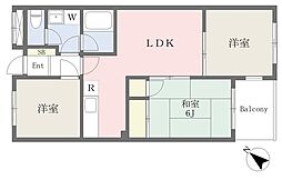 パルナスＧ 4階3LDKの間取り