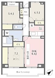 らくりーぶ21根岸 3DKの間取図画像