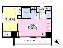 ルセロ 1LDKの間取図画像
