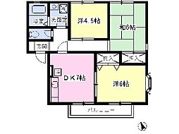 カナール成瀬台B 3DKの間取図画像