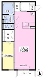 クレアーレ22 1LDKの間取図画像