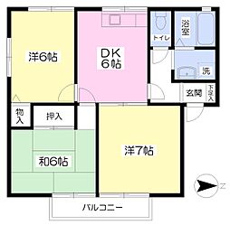 ドエルアクシス3 3DKの間取図画像