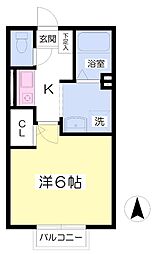 レジーナ21 1Kの間取図画像