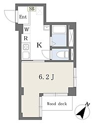 VillaAmour 1Kの間取図画像