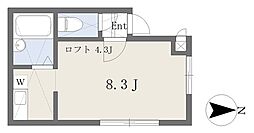 リヴェールつきみ野 ワンルームの間取図画像