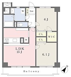 ハイプラザ桜並木B 2LDKの間取図画像