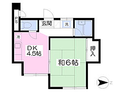 セブール長津田 2階1DKの間取り