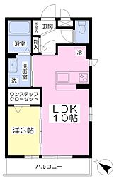 メゾンボヌールB 1LDKの間取図画像