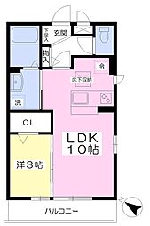 メゾンボヌールB 1LDKの間取図画像