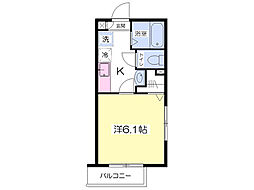 サンセール 1Kの間取図画像