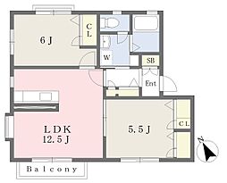 フレグランスA 2LDKの間取図画像