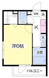 サンセール 1Kの間取図画像