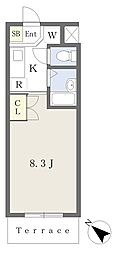 リノス七番館 1Kの間取図画像