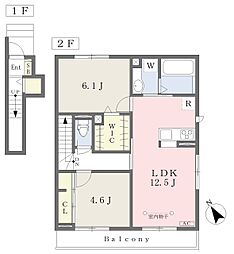 カーサフロール 2LDKの間取図画像