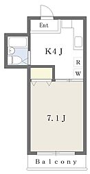 プラーズ市ヶ尾 1Kの間取図画像