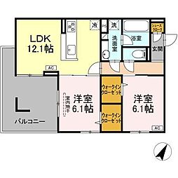 フェリーチェ 2LDKの間取図画像