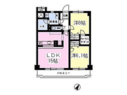 ハイプラザ桜並木A 2LDKの間取図画像
