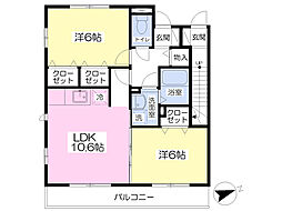 ヴィクトワール09 2LDKの間取図画像