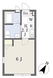 カーサ市ケ尾 1Kの間取図画像