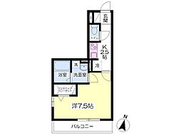 アドヴァンス 1Kの間取図画像