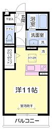 サニーハイツ ワンルームの間取図画像