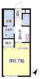 メゾンシロヤマ 1Kの間取図画像