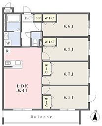 西武新宿線 田無駅 徒歩14分の賃貸マンション 4階4LDKの間取り