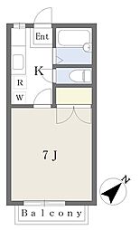小田急小田原線 相模大野駅 徒歩10分の賃貸アパート 1階1Kの間取り