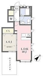 ヴェル・ラマージュ 1階1LDKの間取り