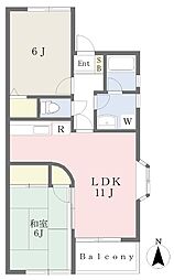 メイプルハウス 2LDKの間取図画像