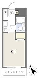 グリーンプラーサーダ ワンルームの間取図画像