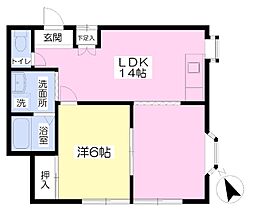 メイフラワーB 1LDKの間取図画像