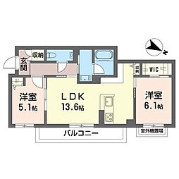 フォレスト 2LDKの間取図画像