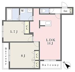 Mauruuru 2LDKの間取図画像