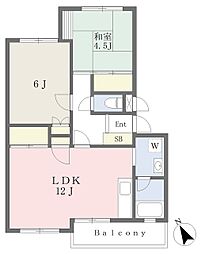 グリーンハイツ宇津木 2LDKの間取図画像